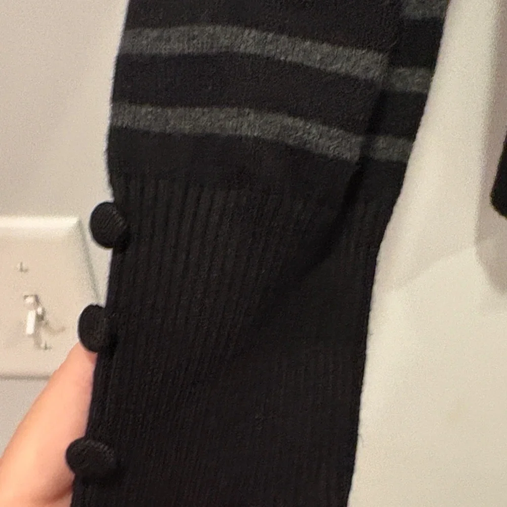 Cupio Black and Gray Striped Turtleneck Sweater nwot - Picture 3 of 4
